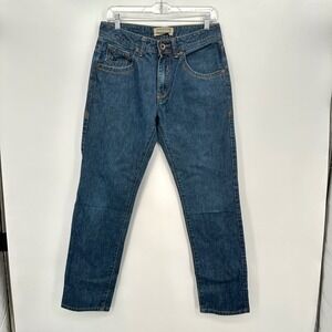 Division E Dakota Slim Mens Jeans W32 L32 Blue Medium Wash Straight Leg Denim